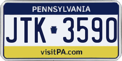 PA license plate JTK3590
