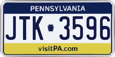 PA license plate JTK3596