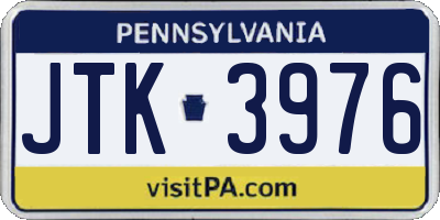 PA license plate JTK3976
