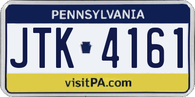 PA license plate JTK4161