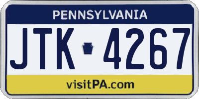 PA license plate JTK4267