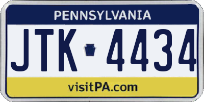 PA license plate JTK4434
