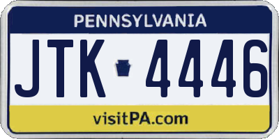 PA license plate JTK4446