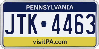 PA license plate JTK4463