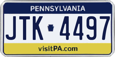 PA license plate JTK4497