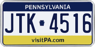 PA license plate JTK4516