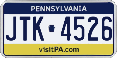 PA license plate JTK4526