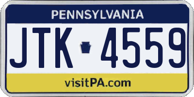 PA license plate JTK4559