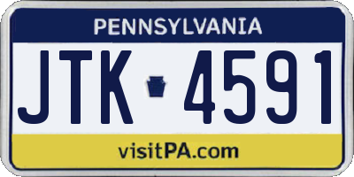 PA license plate JTK4591