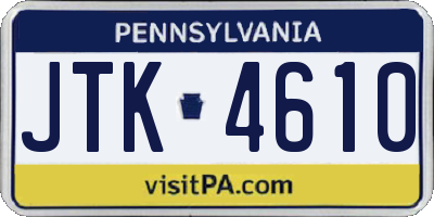 PA license plate JTK4610