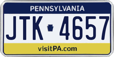 PA license plate JTK4657