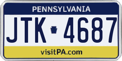 PA license plate JTK4687