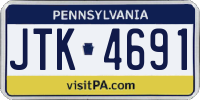 PA license plate JTK4691