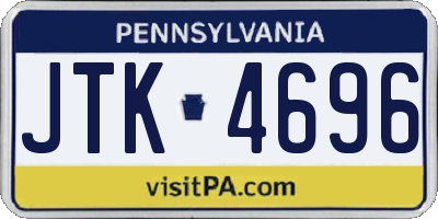 PA license plate JTK4696