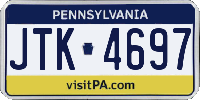 PA license plate JTK4697
