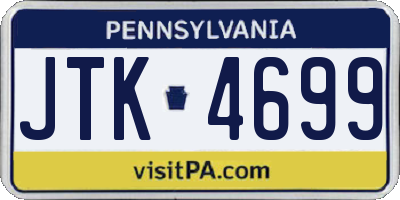 PA license plate JTK4699