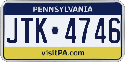 PA license plate JTK4746