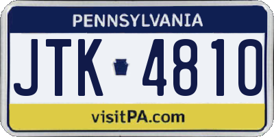 PA license plate JTK4810