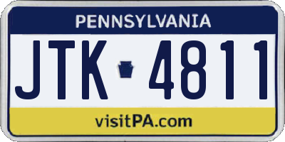 PA license plate JTK4811
