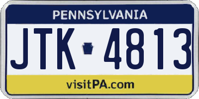 PA license plate JTK4813