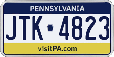 PA license plate JTK4823