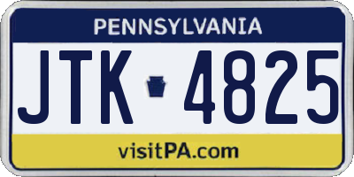PA license plate JTK4825