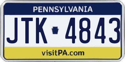 PA license plate JTK4843