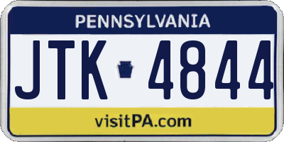 PA license plate JTK4844