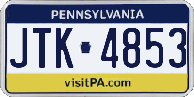 PA license plate JTK4853