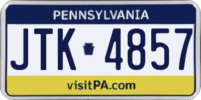 PA license plate JTK4857