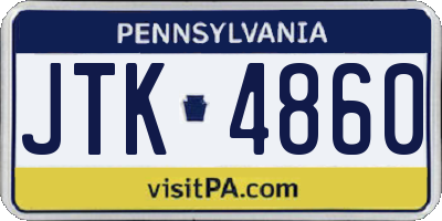 PA license plate JTK4860