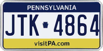 PA license plate JTK4864