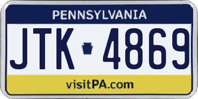 PA license plate JTK4869
