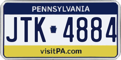 PA license plate JTK4884