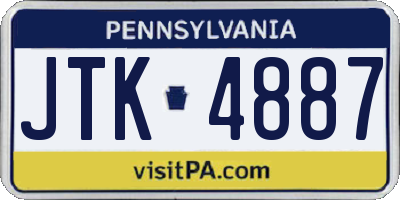 PA license plate JTK4887