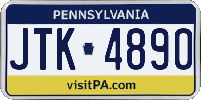 PA license plate JTK4890
