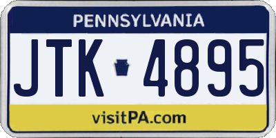 PA license plate JTK4895