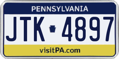 PA license plate JTK4897