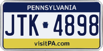 PA license plate JTK4898