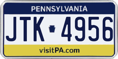PA license plate JTK4956