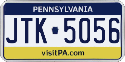 PA license plate JTK5056