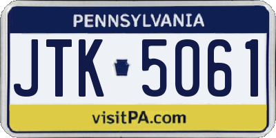 PA license plate JTK5061