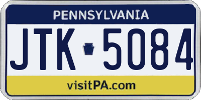 PA license plate JTK5084