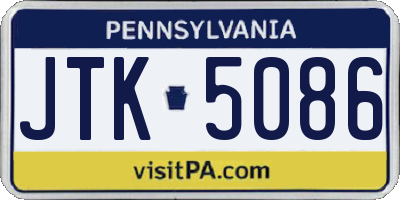 PA license plate JTK5086