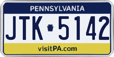 PA license plate JTK5142
