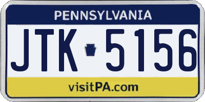 PA license plate JTK5156