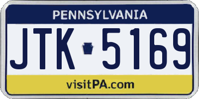 PA license plate JTK5169
