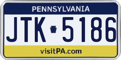 PA license plate JTK5186
