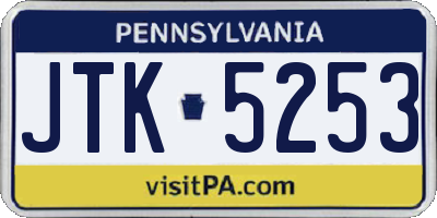 PA license plate JTK5253