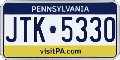 PA license plate JTK5330